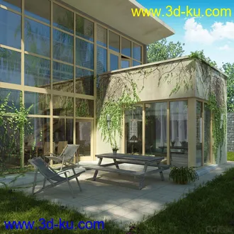 3D打印模型现代庭院的图片