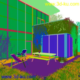 3D打印模型现代庭院的图片