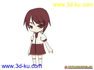 Q版女模型+材质+动作的图片