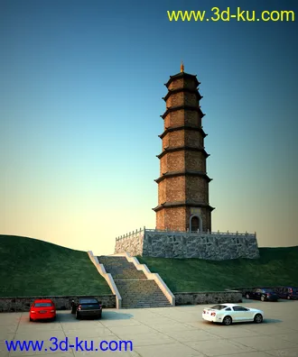 太湖古建模型的图片