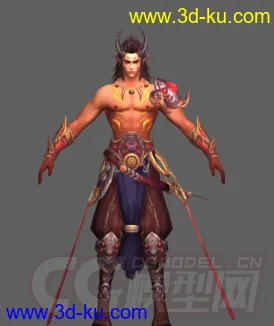 3D打印模型帅气的牛角男的图片