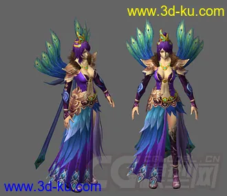 3D打印模型页游渲染女角色，美美哒！的图片