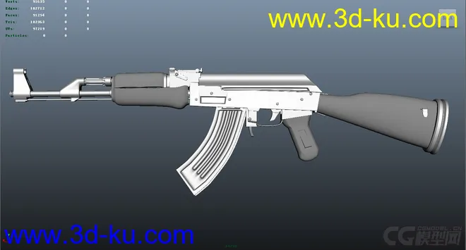 AK47有材质精模模型的图片1
