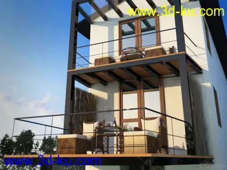 3D打印模型阳台海边度假屋的图片