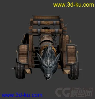 3D打印模型一个写实场景部件，古代攻城车的图片
