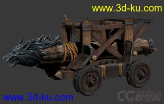 3D打印模型一个写实场景部件，古代攻城车的图片