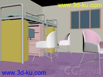 3D打印模型粉色系的女生寝室的图片