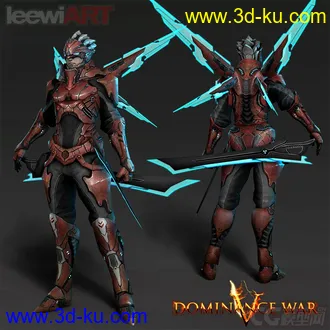 3D打印模型机甲战士，绑定好的图片