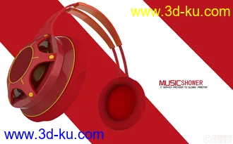 3D打印模型高质量耳机（含分解图）的图片