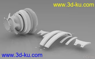 3D打印模型高质量耳机（含分解图）的图片