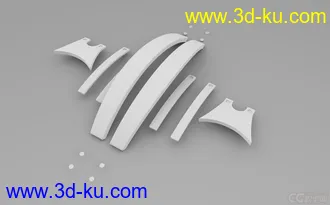 3D打印模型高质量耳机（含分解图）的图片