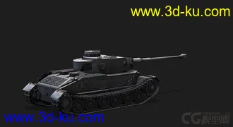 3D打印模型德国_PzVI_Tiger_P虎式重型坦克的图片