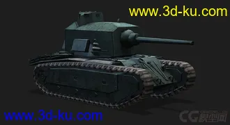 3D打印模型法国_ARL 44重型坦克的图片