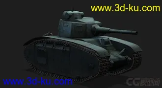 3D打印模型法国_BDR_G1B重型坦克的图片