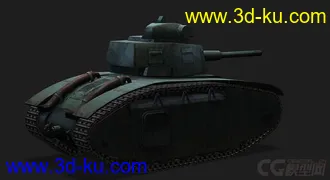 3D打印模型法国_BDR_G1B重型坦克的图片