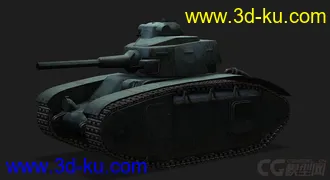 3D打印模型法国_BDR_G1B重型坦克的图片