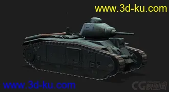 3D打印模型法国_char B1重型坦克的图片