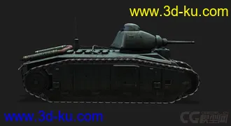 3D打印模型法国_char B1重型坦克的图片