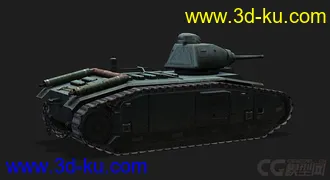 3D打印模型法国_char B1重型坦克的图片