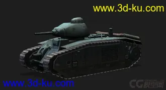 3D打印模型法国_char B1重型坦克的图片