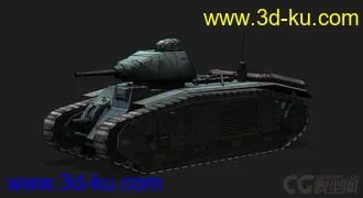 3D打印模型法国_char B1重型坦克的图片