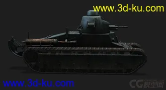 3D打印模型法国_D1轻型坦克的图片
