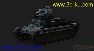 3D打印模型法国_D1轻型坦克的图片