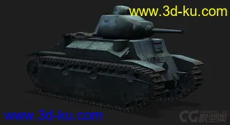 3D打印模型法国_D2中型坦克的图片