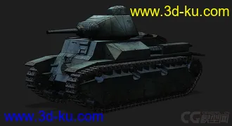 3D打印模型法国_D2中型坦克的图片