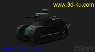 3D打印模型法国_RenaultFT雷诺FT-17轻型坦克的图片