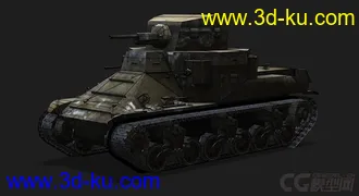 3D打印模型美国_M2中型坦克_med的图片
