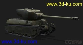 3D打印模型美国_M6A2E1重型坦克的图片