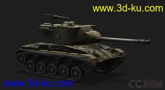 3D打印模型美国_M24“霞飞”轻型坦克的图片