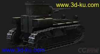 3D打印模型美国_T1重型坦克的图片