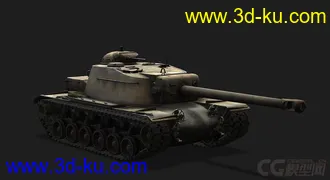 3D打印模型美国_T110E4自行反坦克炮的图片