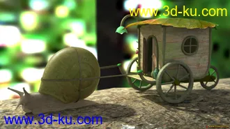 3D打印模型蜗牛拉车的图片