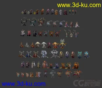 3D打印模型大战神里面，大部分的角色，可换皮的图片