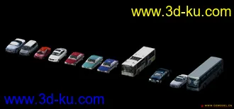 3D打印模型一组低模实用简模车(带贴图)的图片