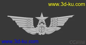 3D打印模型中国陆军胸章 中国陆军标志 中国陆军logo的图片