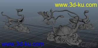 3D打印模型四圣兽（青龙白虎朱雀玄武）的图片