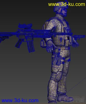 3D打印模型大兵，写实派士兵，美国大兵；军队官兵的图片