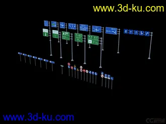 3D打印模型交通指示牌的图片