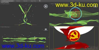 3D打印模型徽标 党徽 红绸飘动 带动画的图片