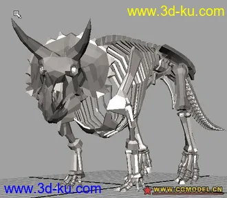 3D打印模型设置好的三角龙骨骼的图片