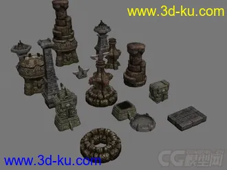 3D打印模型石头遗迹  石柱的图片