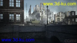 3D打印模型战争废墟 战争之后 城市废墟 西方建筑废墟 地震废墟的图片