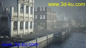 3D打印模型战争废墟 战争之后 城市废墟 西方建筑废墟 地震废墟的图片