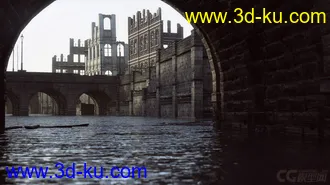 3D打印模型战争废墟 战争之后 城市废墟 西方建筑废墟 地震废墟的图片