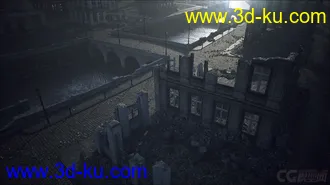 3D打印模型战争废墟 战争之后 城市废墟 西方建筑废墟 地震废墟的图片