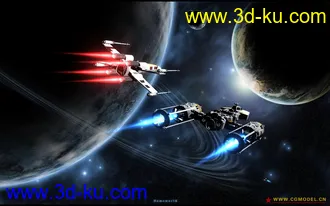 星球大战盟军X战机模型带完成的视频动画（含音效）的图片